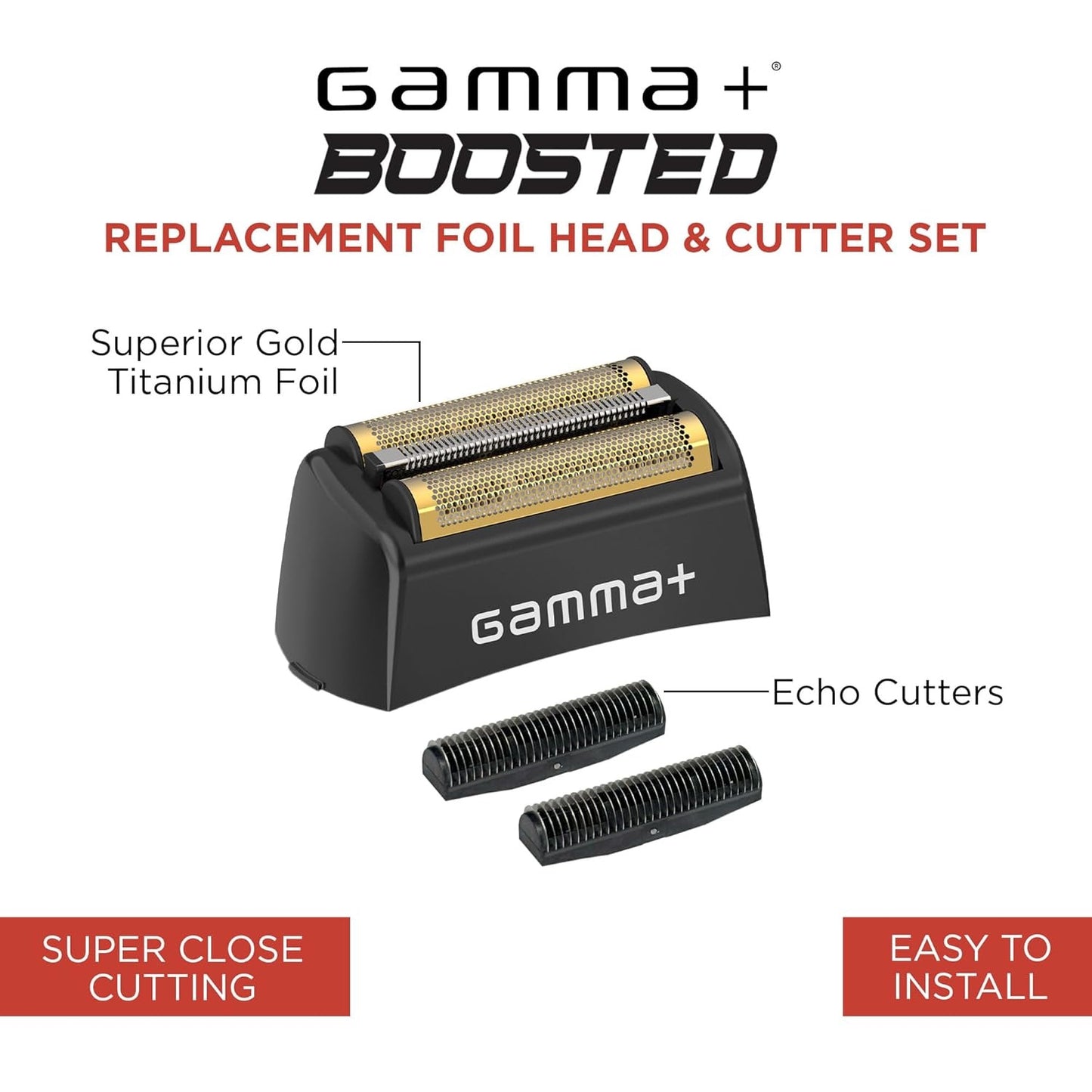 GAMMA+ Boosted Shaver Replacement Gold Titanium Foil Head