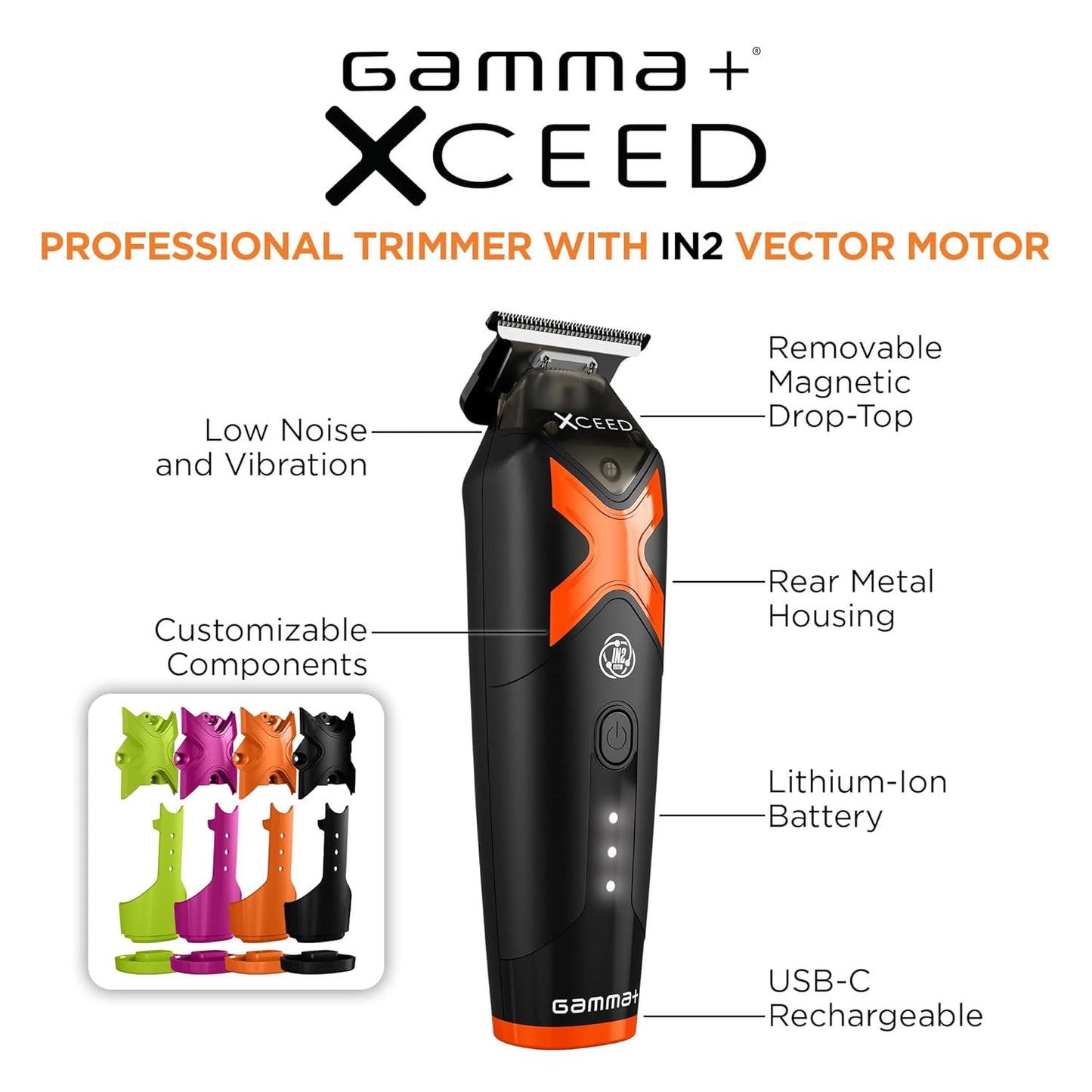 GAMMA+ XCEED Professional IN2 Vector Motor Cordless Trimmer