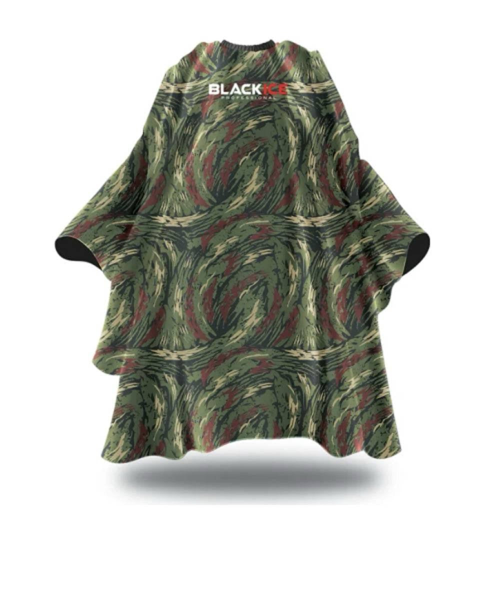 BLACK ICE  PREMIUM GRAPHIC PATTERN BARBER CAPE [ HUNTER ]