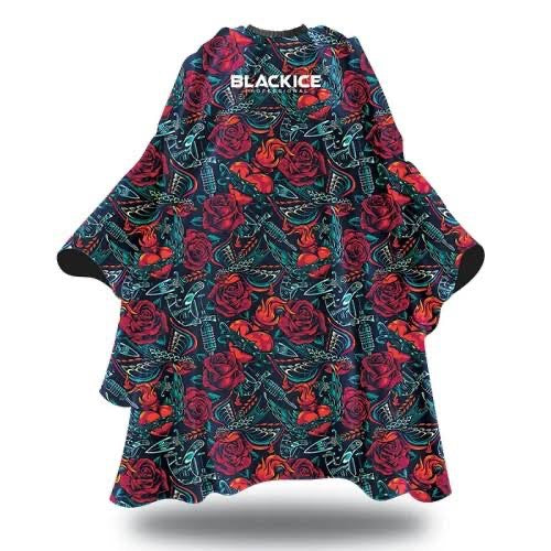 BLACK ICE PREMIUM GRAPHIC PATTERN BARBER CAPE [ TATTOOIZM ]