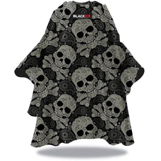 PREMIUM GRAPHIC PATTERN BARBER CAPE [ PAISLEY SKULL ]
