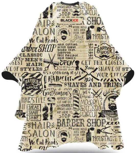 PREMIUM GRAPHIC PATTERN BARBER CAPE [ VINTAGE ]