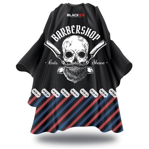 PREMIUM GRAPHIC PATTERN BARBER CAPE [ SKULL BARBER ]