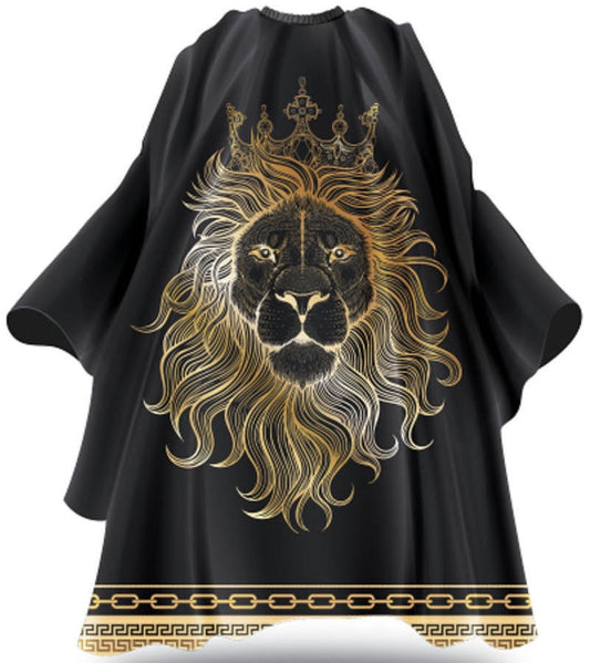 PREMIUM GRAPHIC PATTERN BARBER CAPE [ LIVE LIKE A KING ]