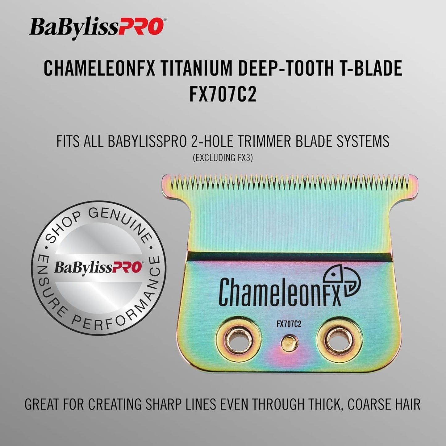 BaBylissPRO Blades, Chameleon Deep-Tooth T-Blade