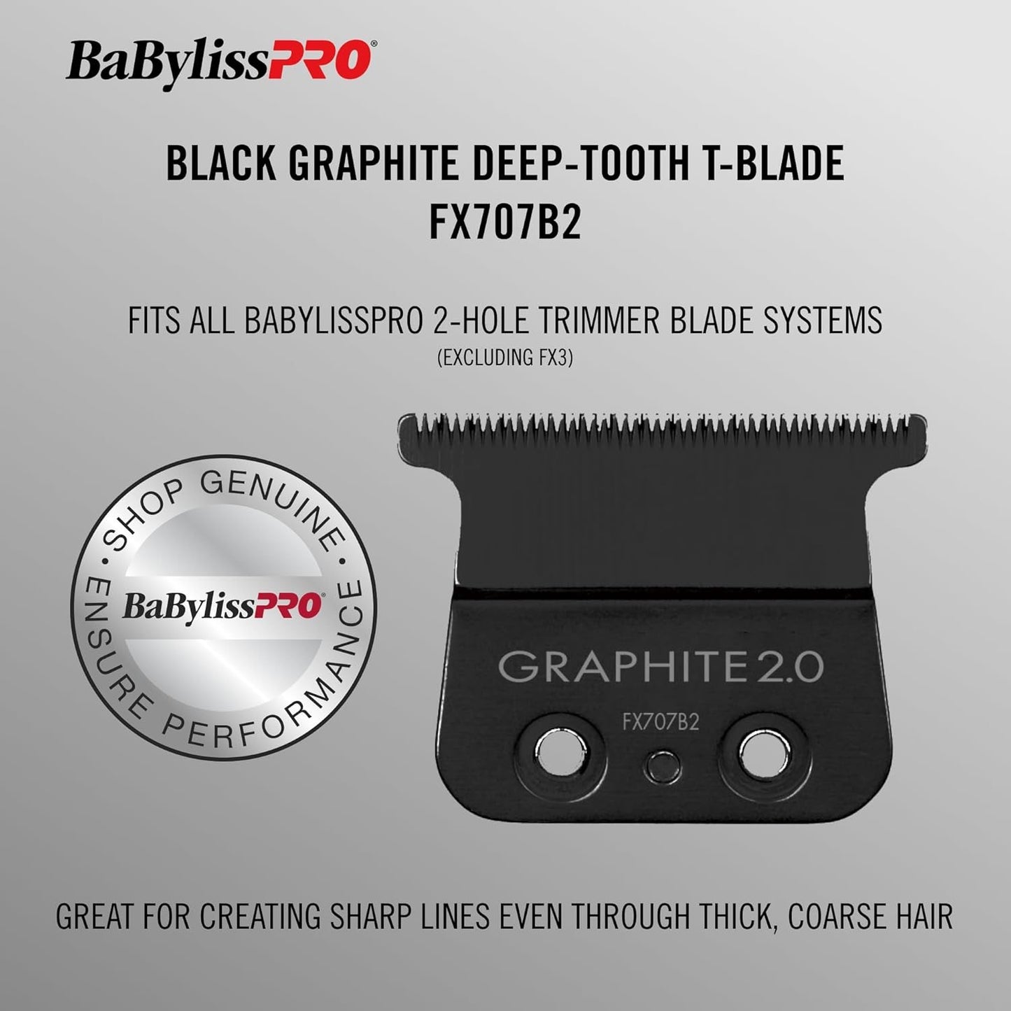 BaBylissPRO Black Graphite 2.0 Deep-Tooth T-Blade